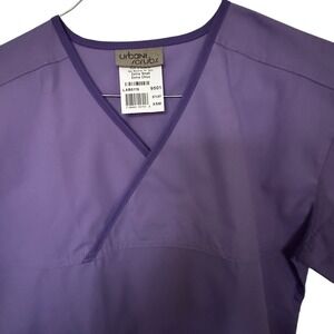 Urbane Scrubs Mock Wrap Scrub Top Medical Uniform Extra‎ Small XSM Purple